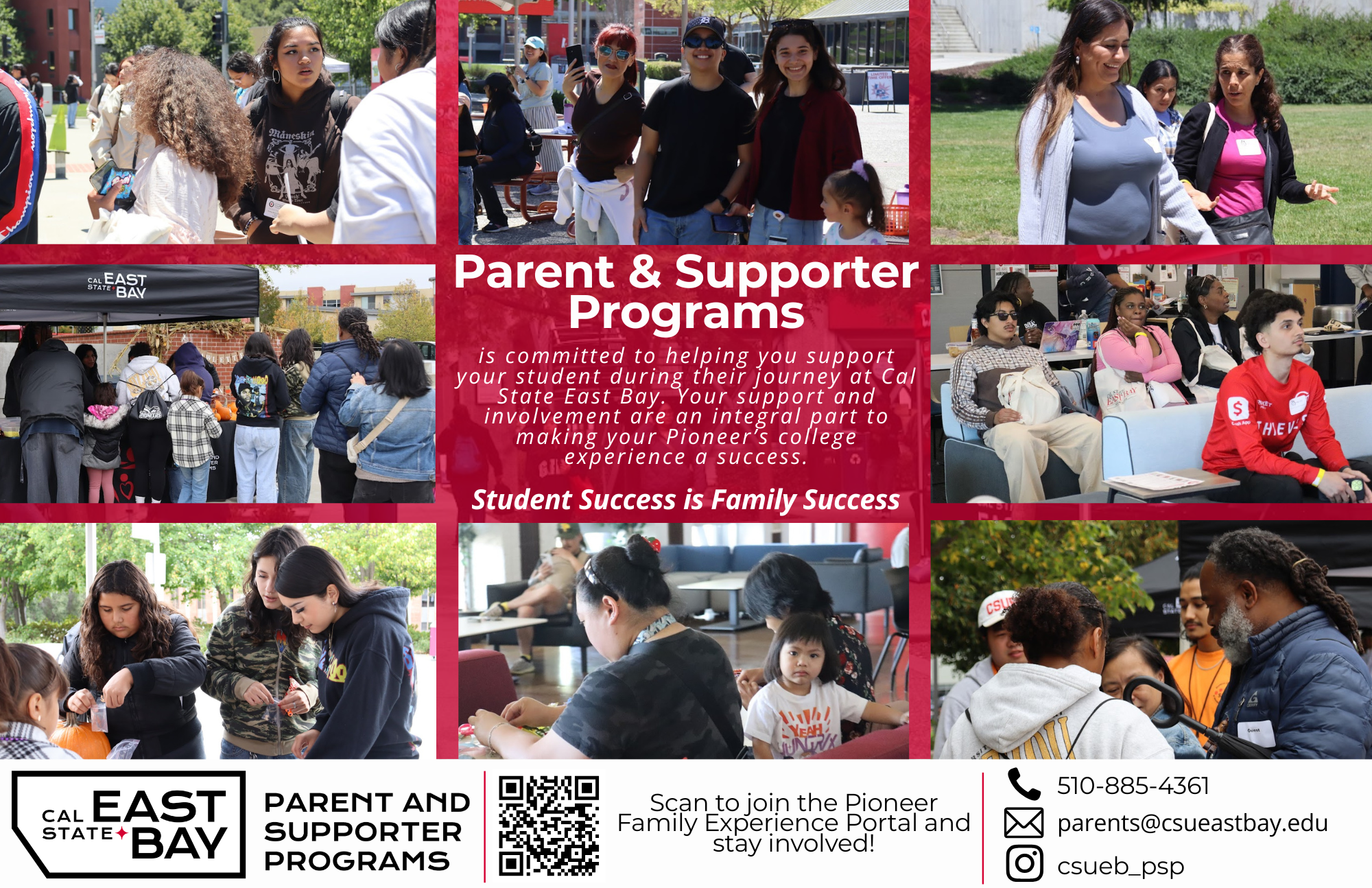 Collage of Pioneers and Supporters on campus