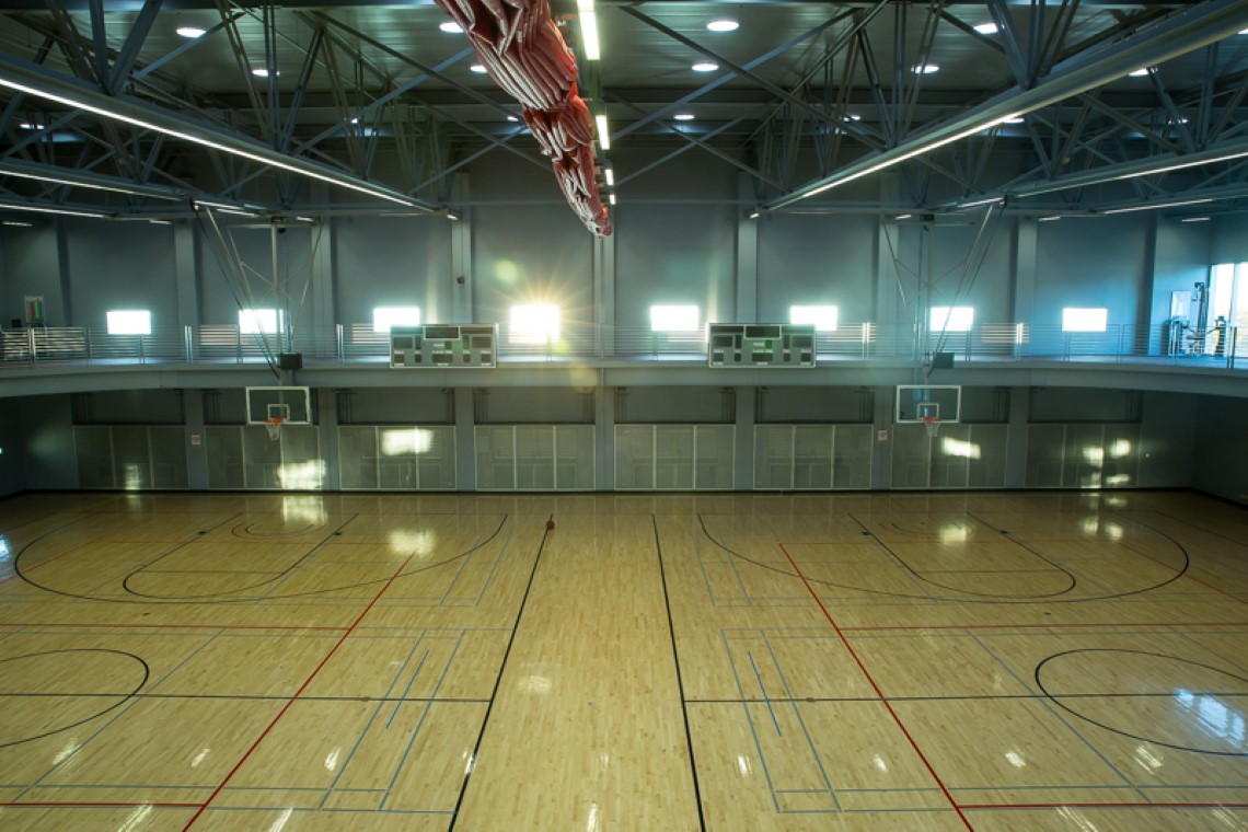 Full view of courts from upstairs