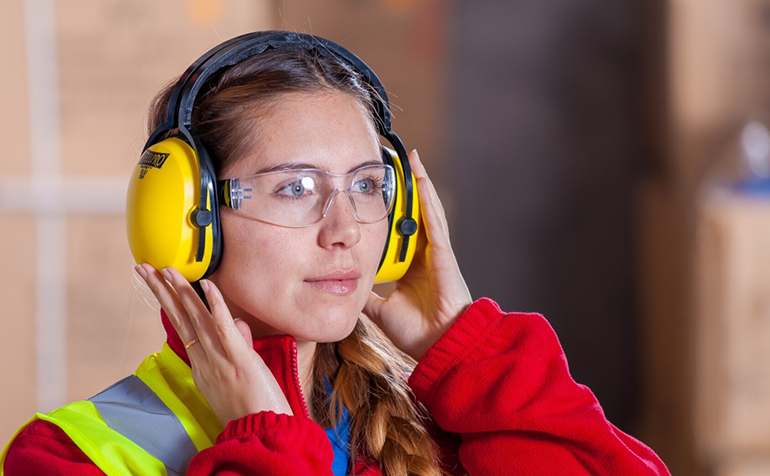 Women wearing ear protection