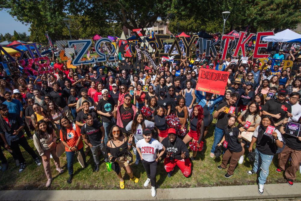 Large group of students at event