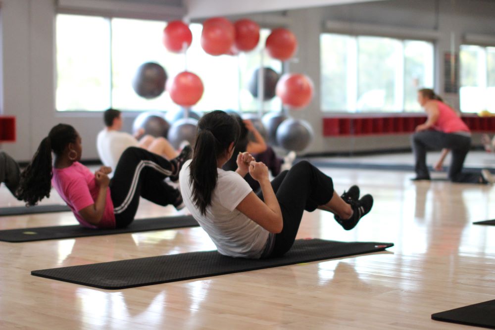 Students exercising