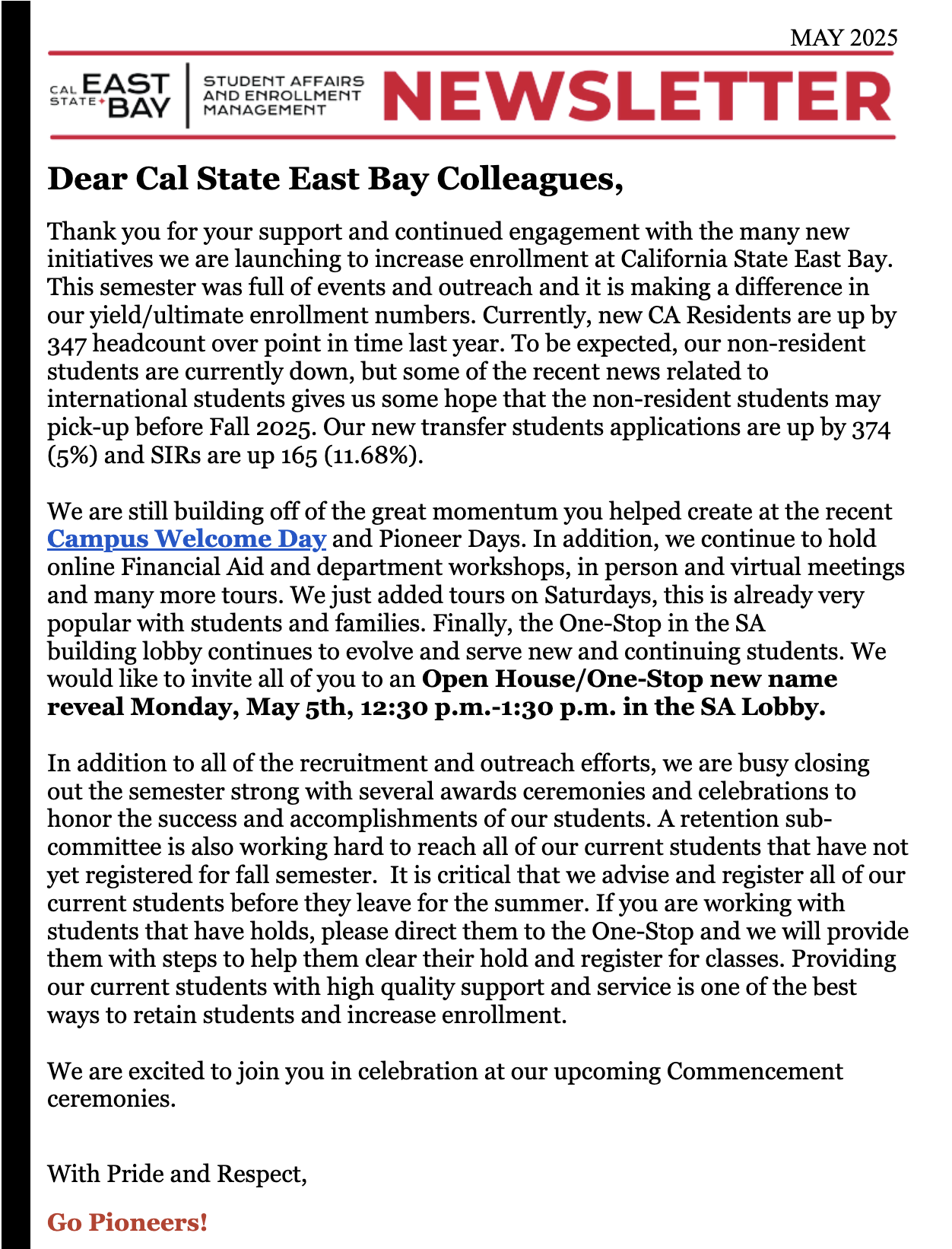 May 2025 Newsletter