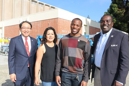 CSUEB President, HUSD Board President, CSUEB Student Cameron Turner, HUSD Superintendent