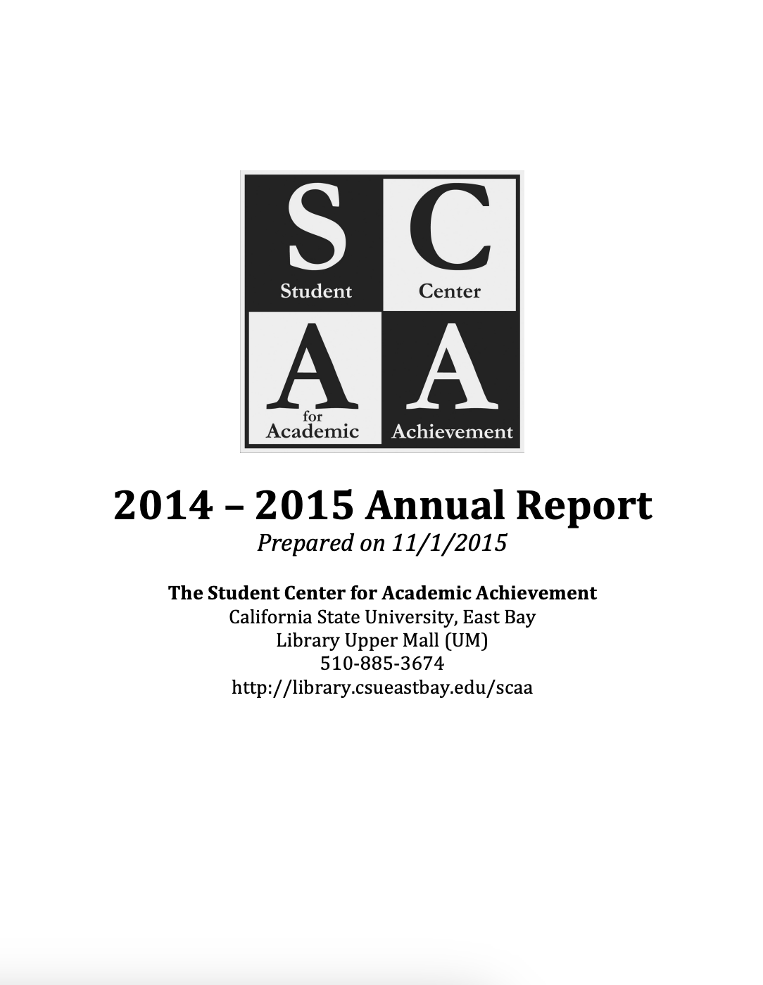 This is a graphic representation of the first page of the SCAA annual report