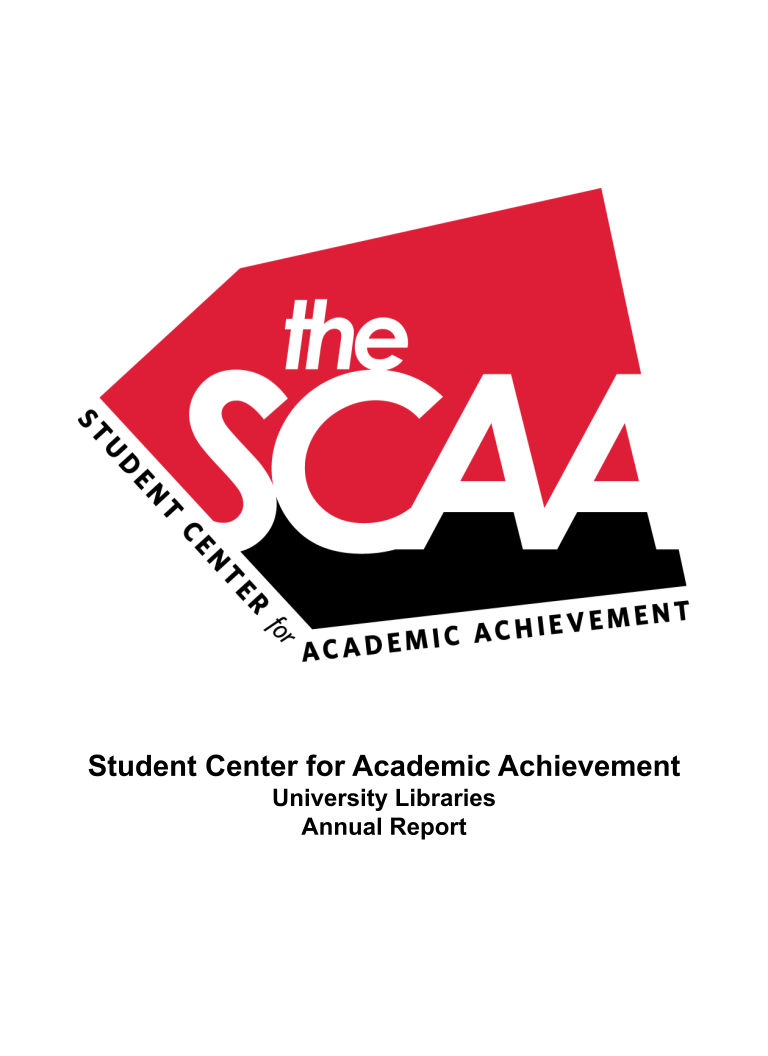 This is a graphic representation of the first page of the SCAA annual report