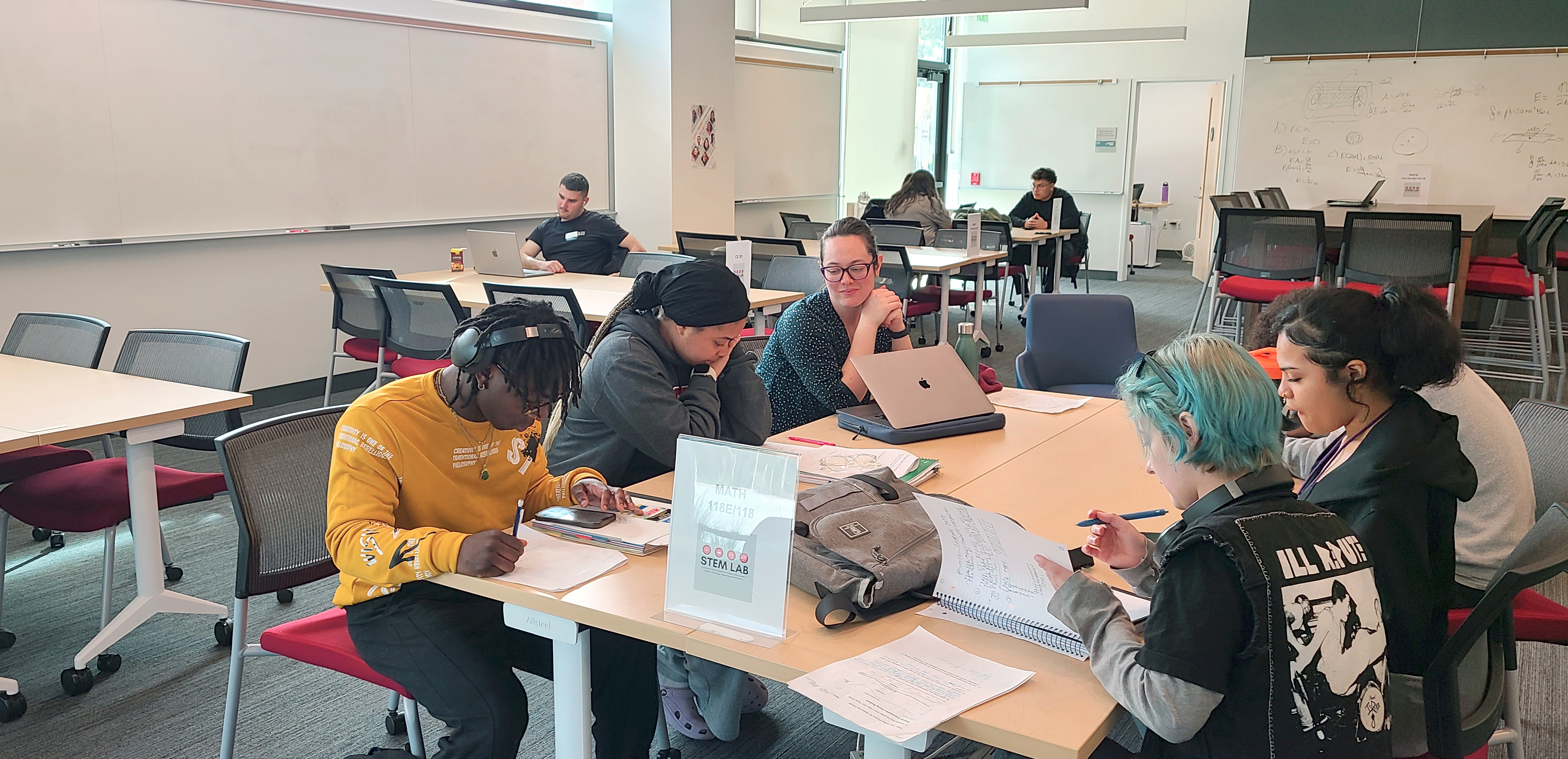 Group studying in STEM LAB