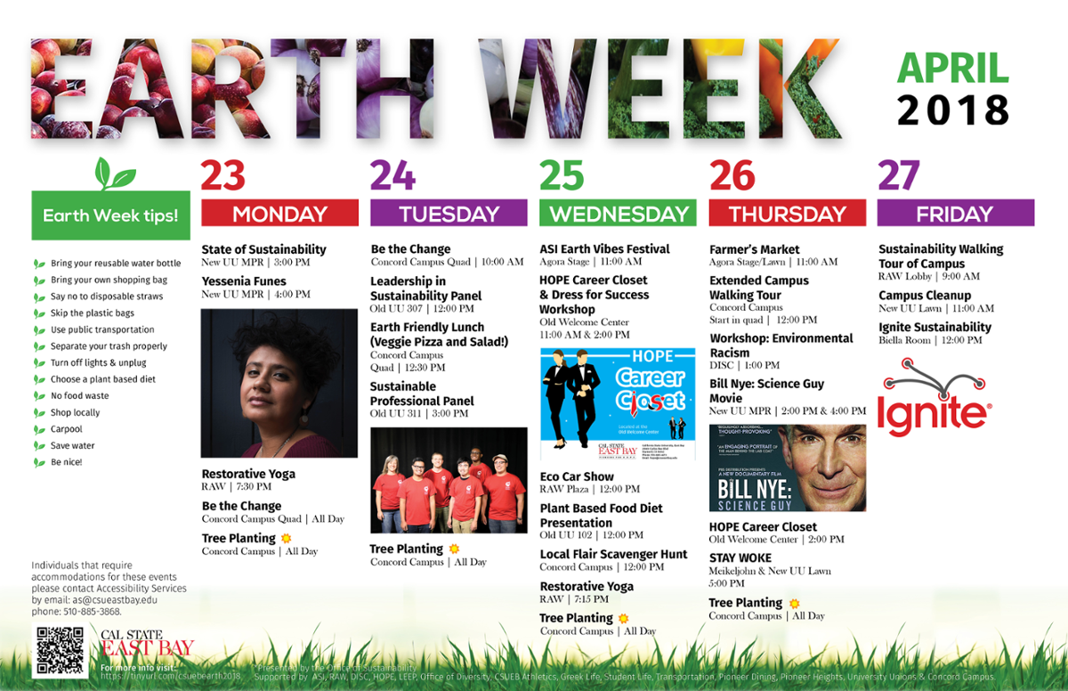 earth week 2018 calender