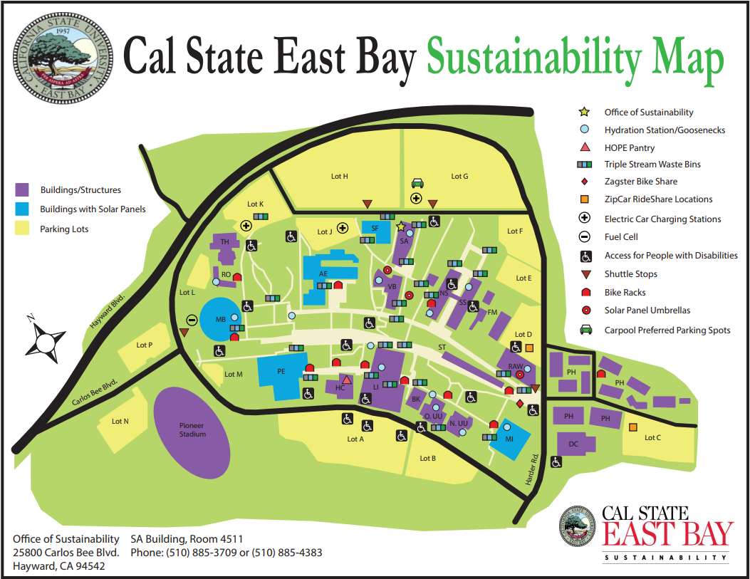 csu east bay map Sustainability Map csu east bay map