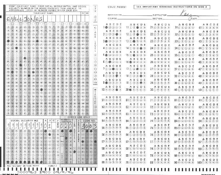 sample key sheet