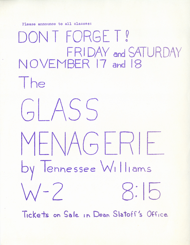 The Glass Menagerie flyer