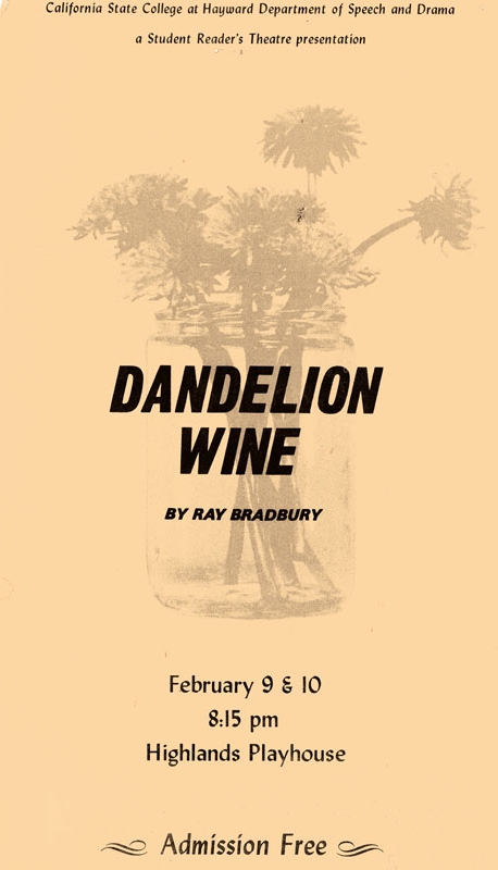 Dandelion Wine flyer