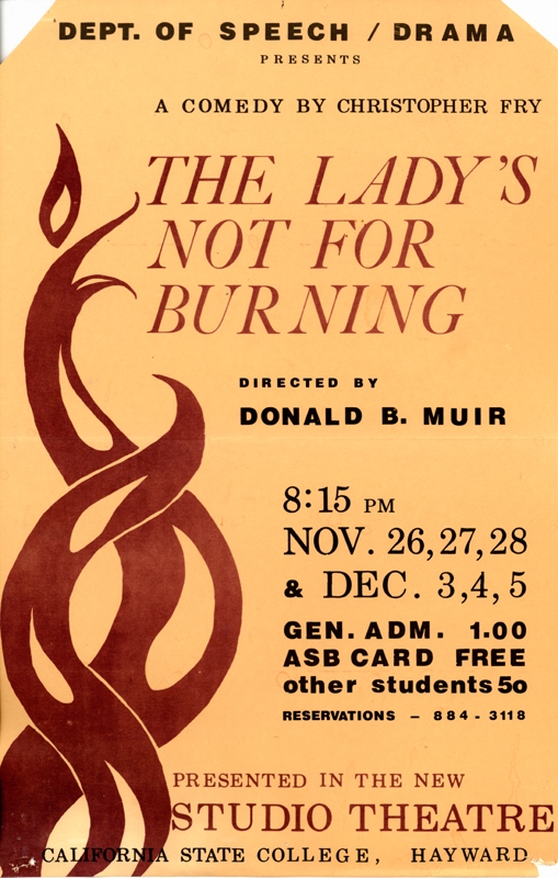 The Lady's Not For Burning flyer