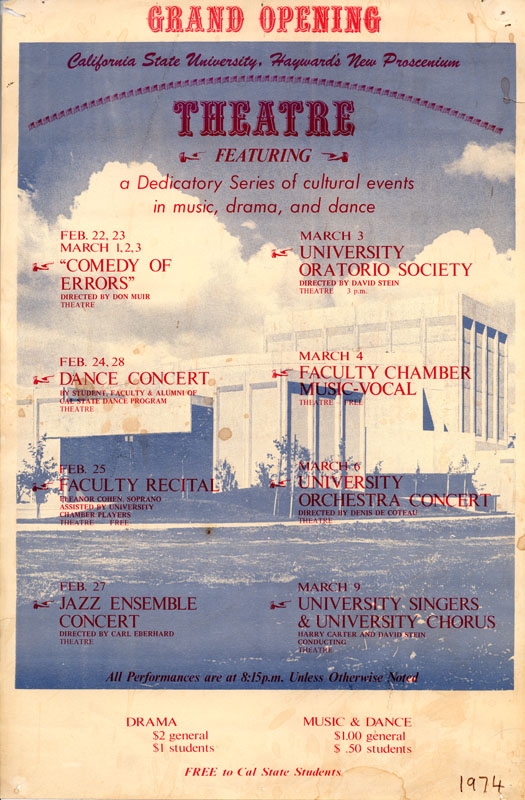 University Theatre Dedicatory Series flyer