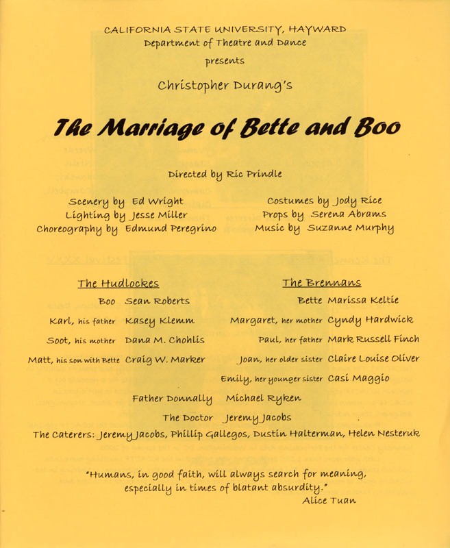 The Marriage of Bette and Boo