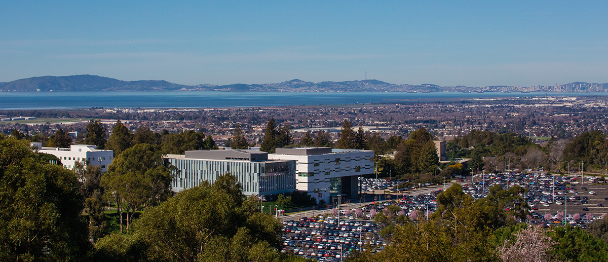 Aerial view of Cal State East Bay campus