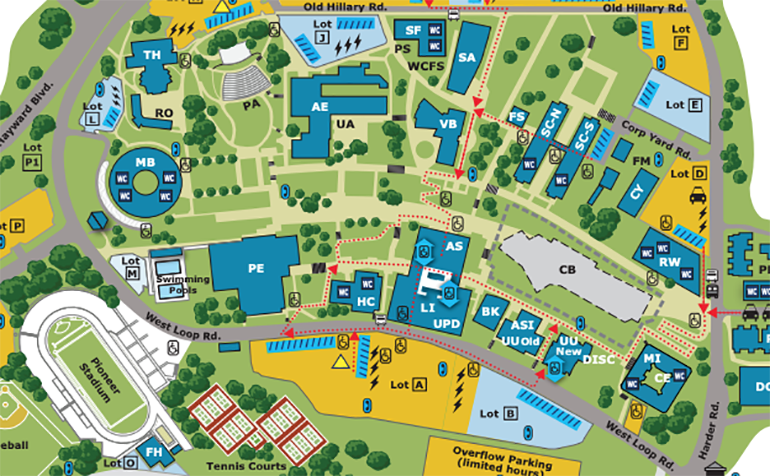 Map of Cal State East Bay Hayward campus