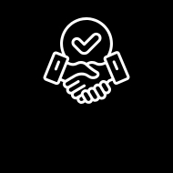 Icon of a handshake and a checkmark