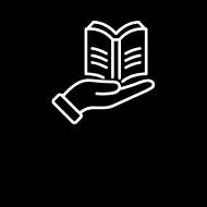 Icon of a hand holding a book